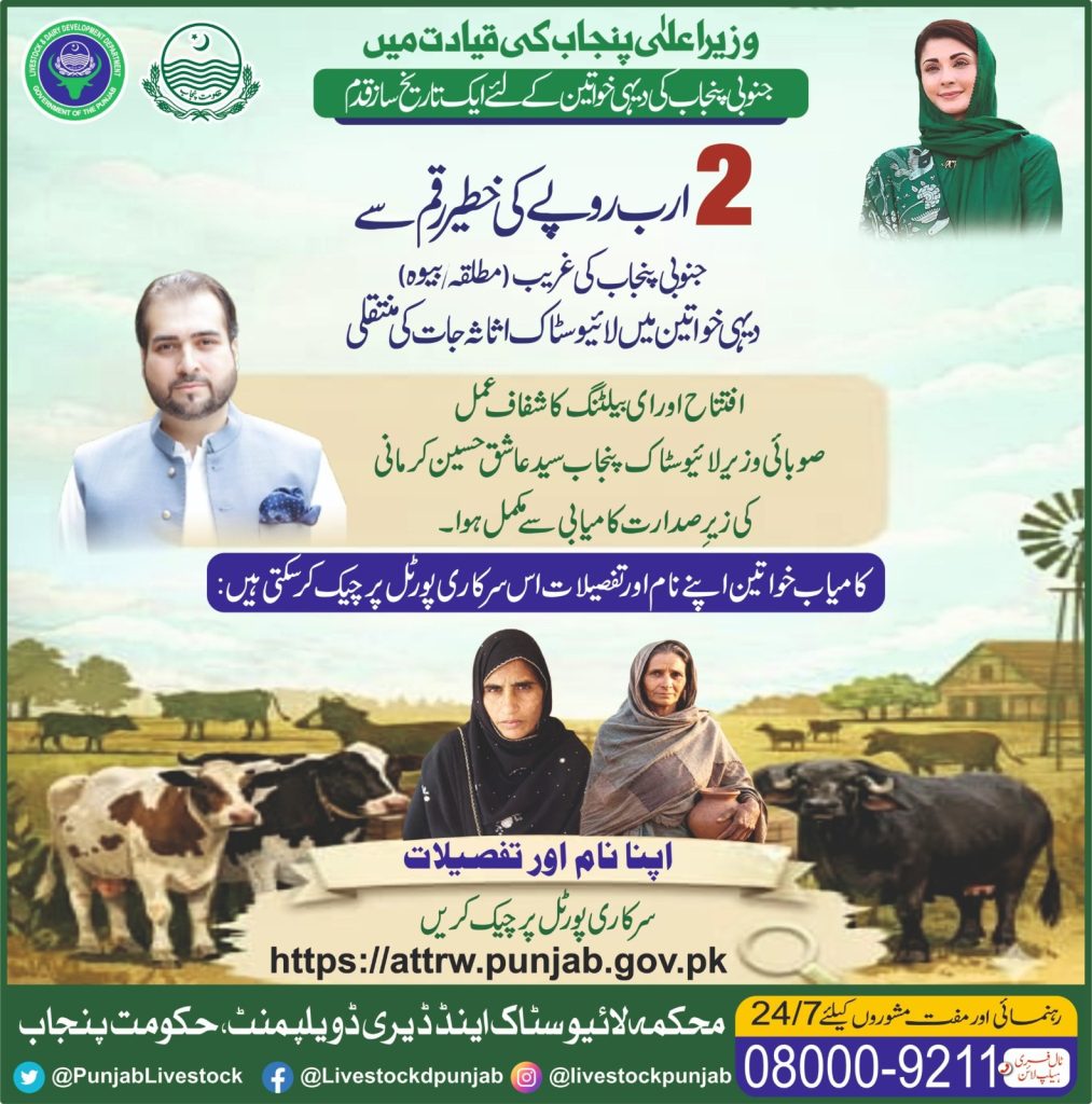 Check Balloting results of Live stoc and dairy Development program