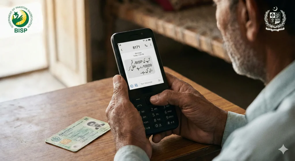 BISP 8171 payment check by SMS using CNIC in Pakistan
