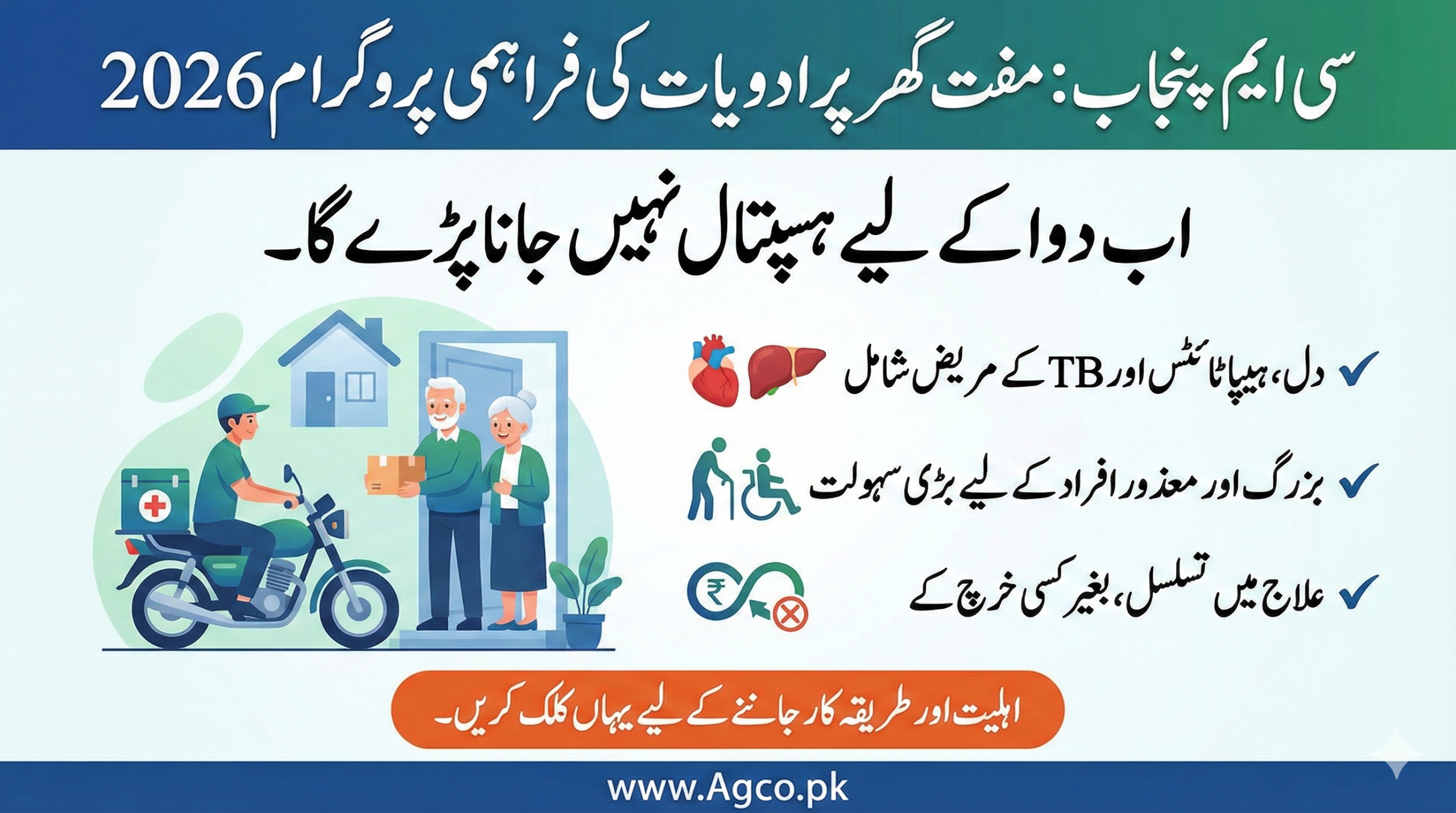 Free delivery of medicine at home project by CM Punjab for patients